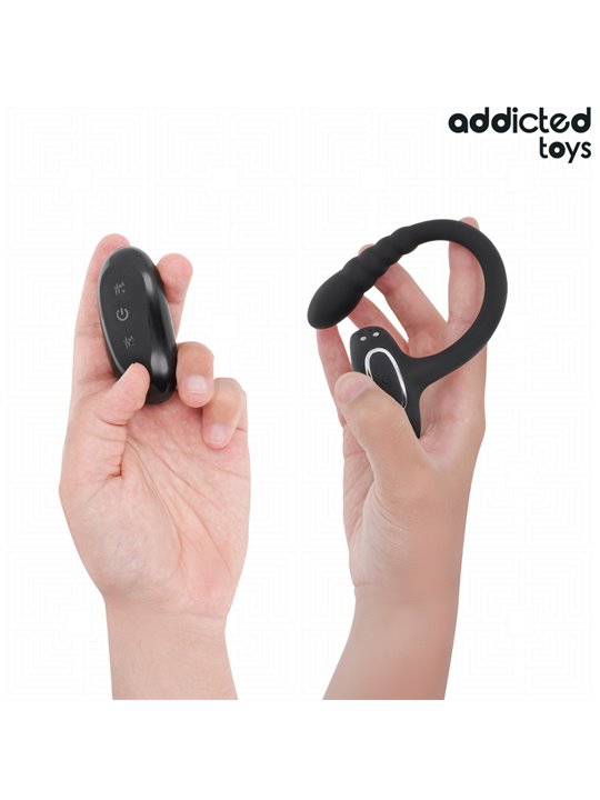 Addicted Toys - Vibrating Cock Ring with Anal Plug and Remote Control