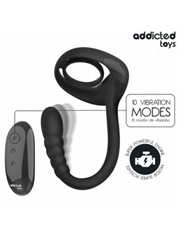 Addicted Toys - Vibrating Cock Ring with Anal Plug and Remote Control