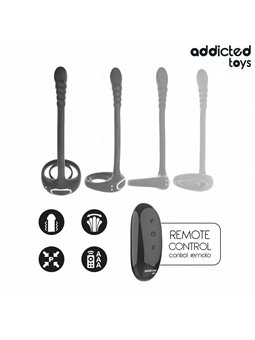 Addicted Toys - Vibrating Cock Ring with Anal Plug and Remote Control