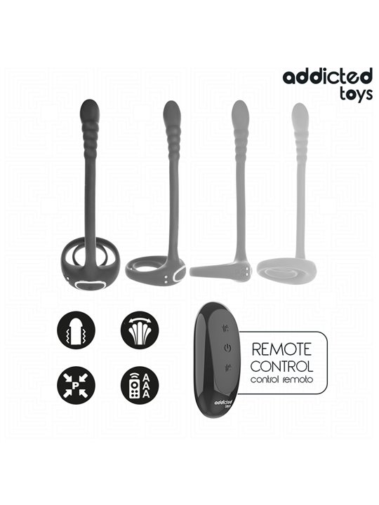 Addicted Toys - Anello Fallico Vibrante con Plug Anale e Telecomando