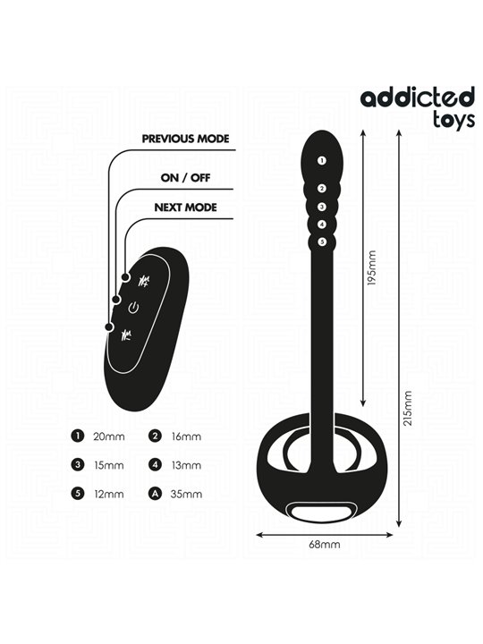 Addicted Toys - Vibrating Cock Ring with Anal Plug and Remote Control