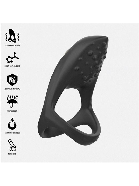 Ibiza - Black Silicone Multisensory Vibrating Cock Ring