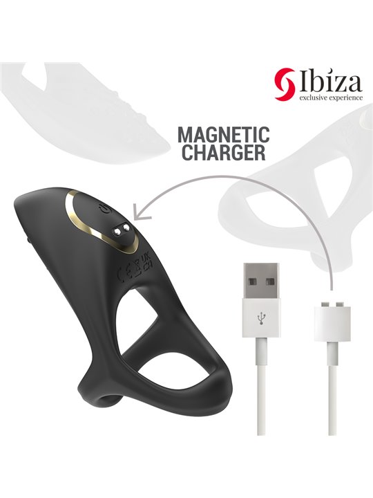 Ibiza - Black Silicone Multisensory Vibrating Cock Ring