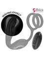 Ibiza Wiggle - Anello Fallico con Plug Anale Vibrante in Silicone Nero