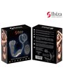 Ibiza Wiggle - Anello Fallico con Plug Anale Vibrante in Silicone Nero