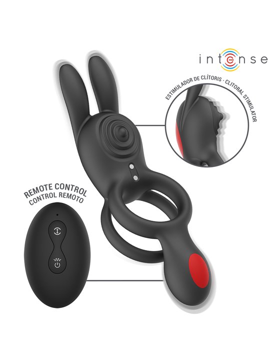 Intense Quinn - Doppio Anello Fallico Vibrante con Stimolatore Rabbit