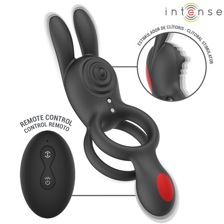 Intense Quinn - Doppio Anello Fallico Vibrante con Stimolatore Rabbit