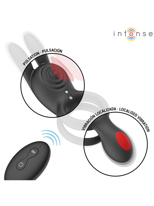 Intense Quinn - Doppio Anello Fallico Vibrante con Stimolatore Rabbit