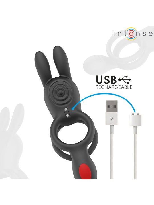Intense Quinn - Doppio Anello Fallico Vibrante con Stimolatore Rabbit