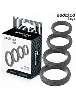 Addicted Toys - Set di Anelli Fallici Testurizzati 4 Misure