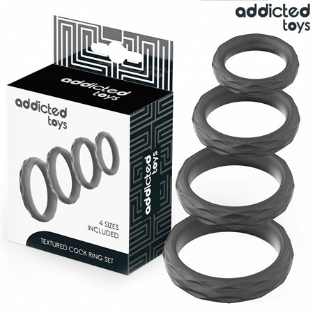 Addicted Toys - Set di Anelli Fallici Testurizzati 4 Misure