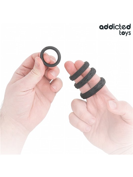 Addicted Toys - Set di Anelli Fallici Testurizzati 4 Misure
