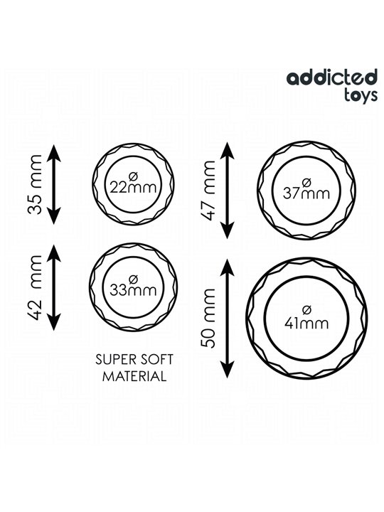 Addicted Toys - Set di Anelli Fallici Testurizzati 4 Misure