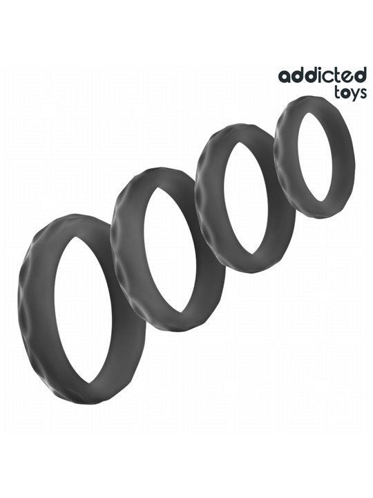 Addicted Toys - Set di Anelli Fallici Testurizzati 4 Misure