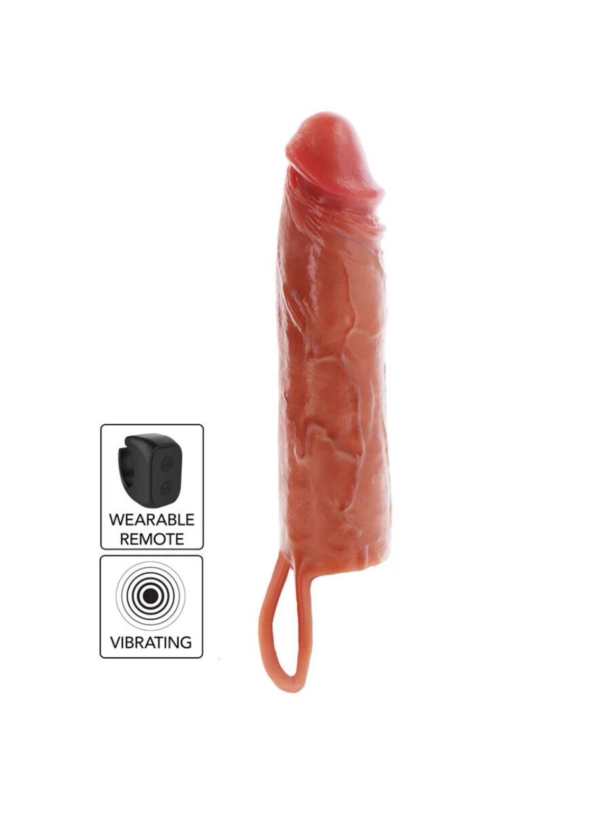 Get Real Hydrated Skin - Vibrating Silicone Penis Sleeve 20 x 4 cm