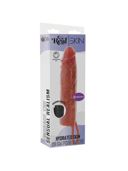 Get Real Hydrated Skin - Vibrating Silicone Penis Sleeve 20 x 4 cm