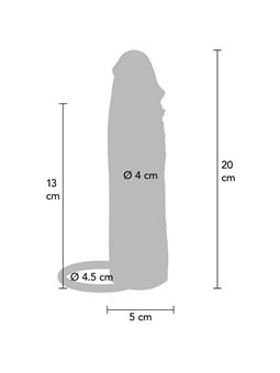 Get Real Hydrated Skin - Guaina Fallica in Silicone 20 x 4 Cm