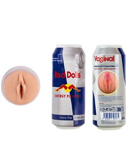 Alive - Male Masturbator Vagina Energy Drink Can Red