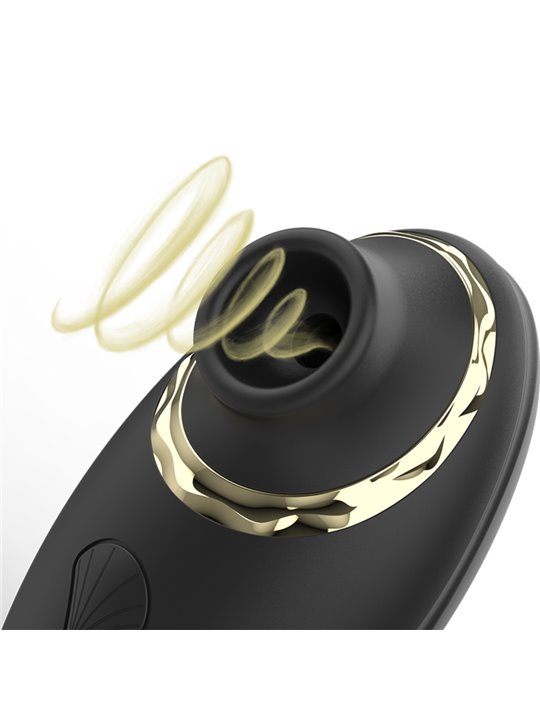 Ibiza - Vibratore Succhia Clitoride in Silicone Nero con Lingua Vibrante