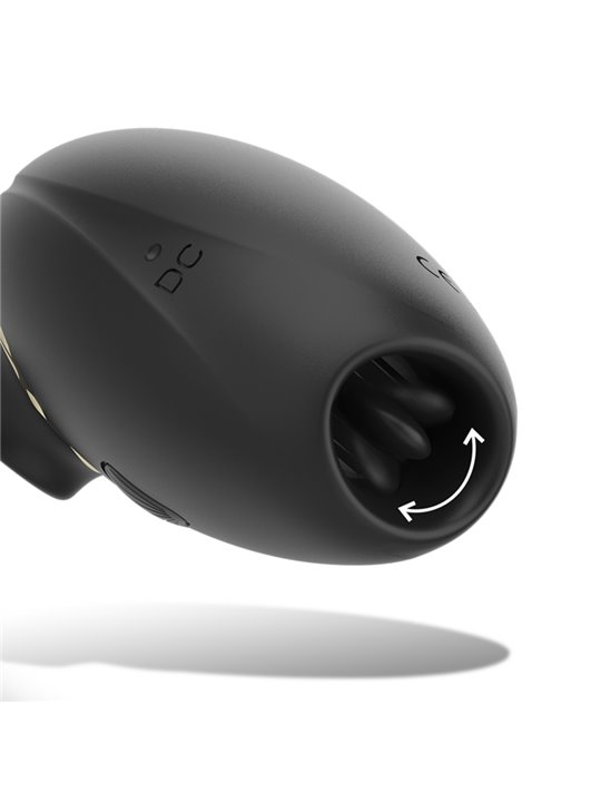Ibiza - Black Silicone Clitoral Sucker Vibrator with Vibrating Tongue