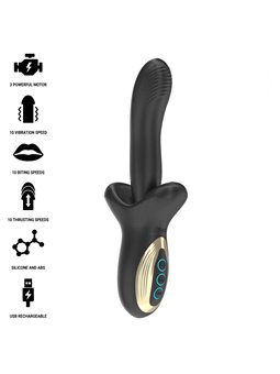 Ibiza - Vibratore Punto G in Silicone con Effetto Spinta e Morso