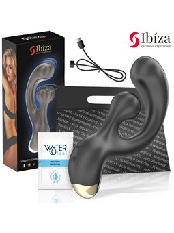 Ibiza - Vibratore Rabbit in Silicone Nero con Funzione Rotazione