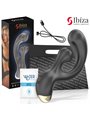 Ibiza - Vibratore Rabbit in Silicone Nero con Funzione Rotazione