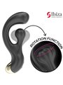 Ibiza - Vibratore Rabbit in Silicone Nero con Funzione Rotazione
