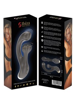 Ibiza - Vibratore Rabbit in Silicone Nero con Funzione Rotazione