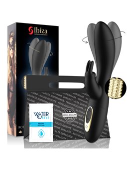 Ibiza Euphoric Spinning - Vibratore Rabbit Nero con Funzione Rotazione