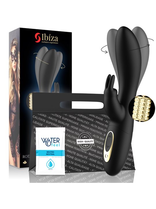 Ibiza Euphoric Spinning - Vibratore Rabbit Nero con Funzione Rotazione