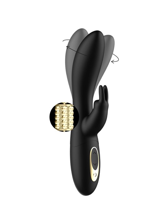 Ibiza Euphoric Spinning - Vibratore Rabbit Nero con Funzione Rotazione
