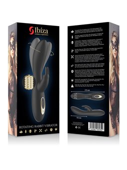 Ibiza Euphoric Spinning - Vibratore Rabbit Nero con Funzione Rotazione