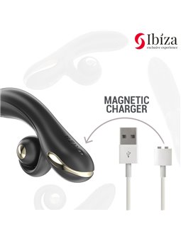Ibiza Twister - Black Silicone Rabbit Vibrator with Vibro-Rotation