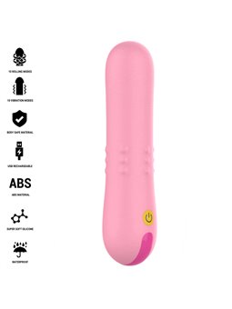 Intense Barbara - Pink Silicone G-Spot Vibrator with Rotating Balls
