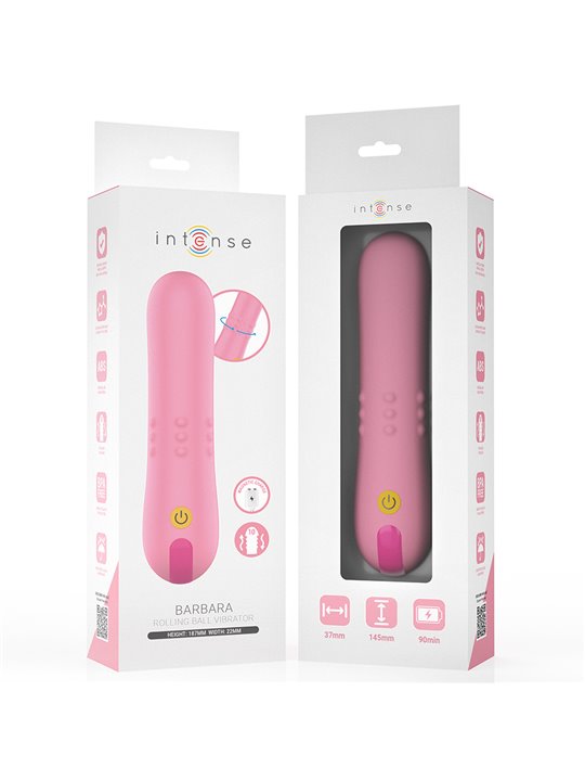 Intense Barbara - Vibratore Punto G in Silicone Rosa con Sfere Rotanti