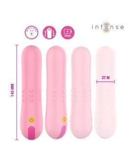 Intense Barbara - Pink Silicone G-Spot Vibrator with Rotating Balls