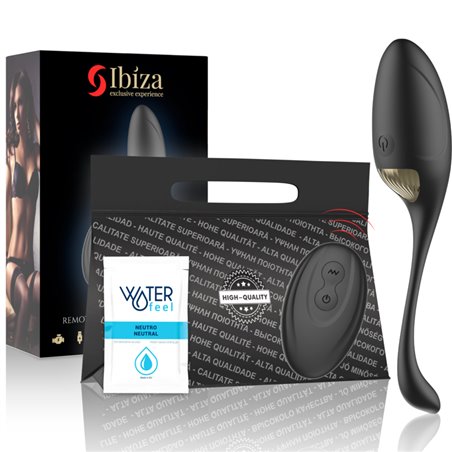 Ibiza - Ovetto Vibrante in Silicone Nero con Telecomando Ricaricabile