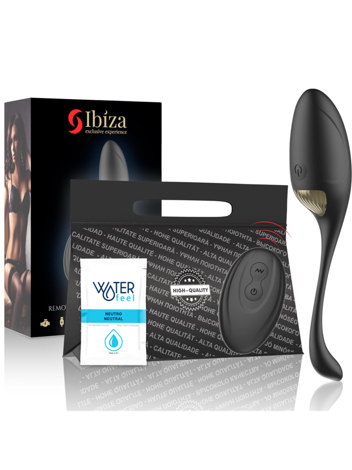 Ibiza - Black Silicone Vibrating Egg with Rechargeable Remote Control