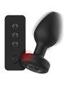 Ibiza - Black Silicone Vibrating Anal Plug with Remote Control Size L