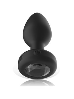 Ibiza - Black Silicone Vibrating Anal Plug with Remote Control Size L
