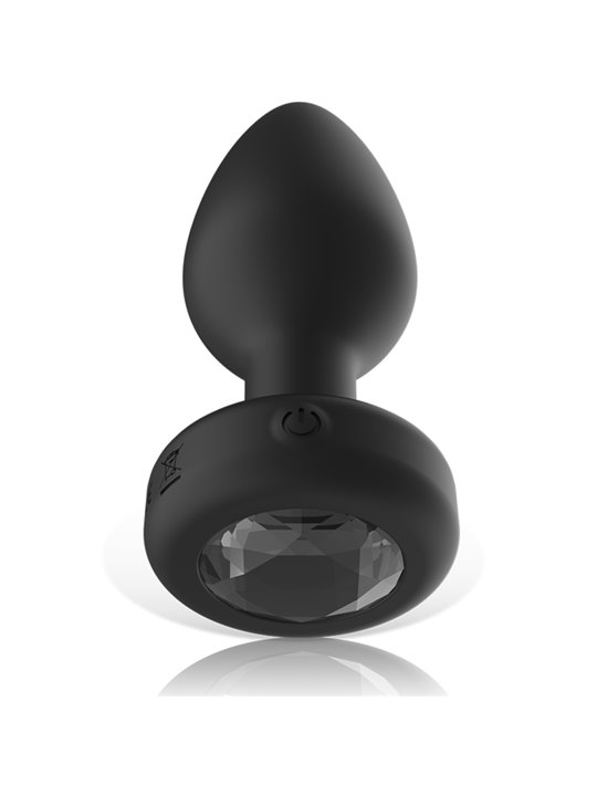 Ibiza - Black Silicone Vibrating Anal Plug with Remote Control Size L