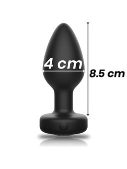 Ibiza - Black Silicone Vibrating Anal Plug with Remote Control Size L