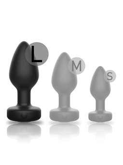 Ibiza - Plug Anale Vibrante in Silicone Nero con Telecomando Taglia L
