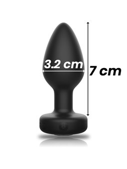 Ibiza - Black Silicone Vibrating Anal Plug with Remote Control Size M