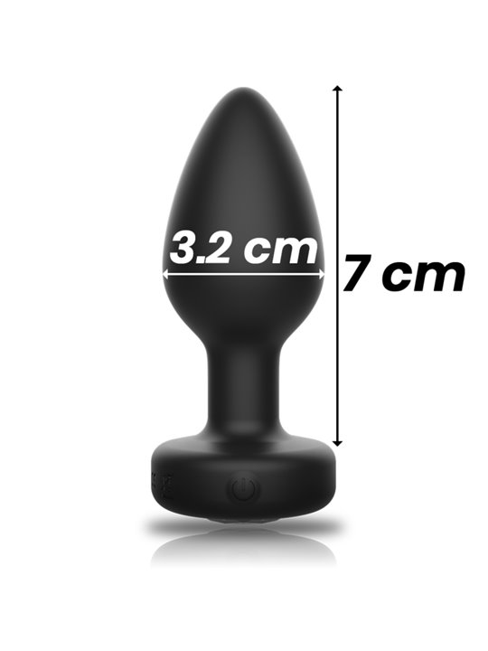 Ibiza - Plug Anale Vibrante in Silicone Nero con Telecomando Taglia M