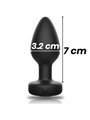 Ibiza - Black Silicone Vibrating Anal Plug with Remote Control Size M