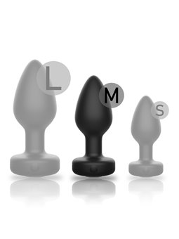 Ibiza - Black Silicone Vibrating Anal Plug with Remote Control Size M