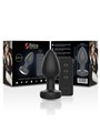 Ibiza - Black Silicone Vibrating Anal Plug with Remote Control Size M