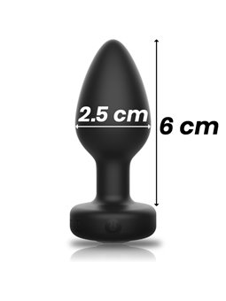 Ibiza - Plug Anale Vibrante in Silicone Nero con Telecomando Taglia S